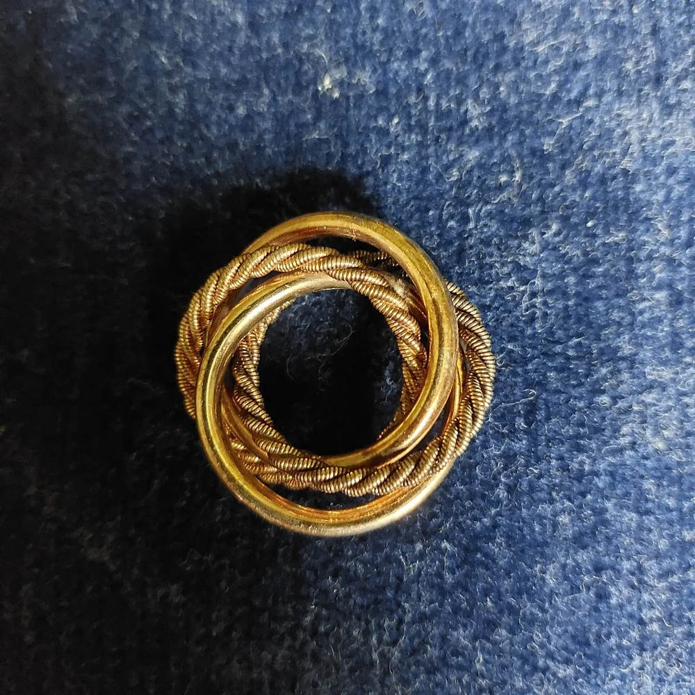 Vintage H.G. Henry Griffith Stacked Circle Brooch 12K GF, Estate Jewelry